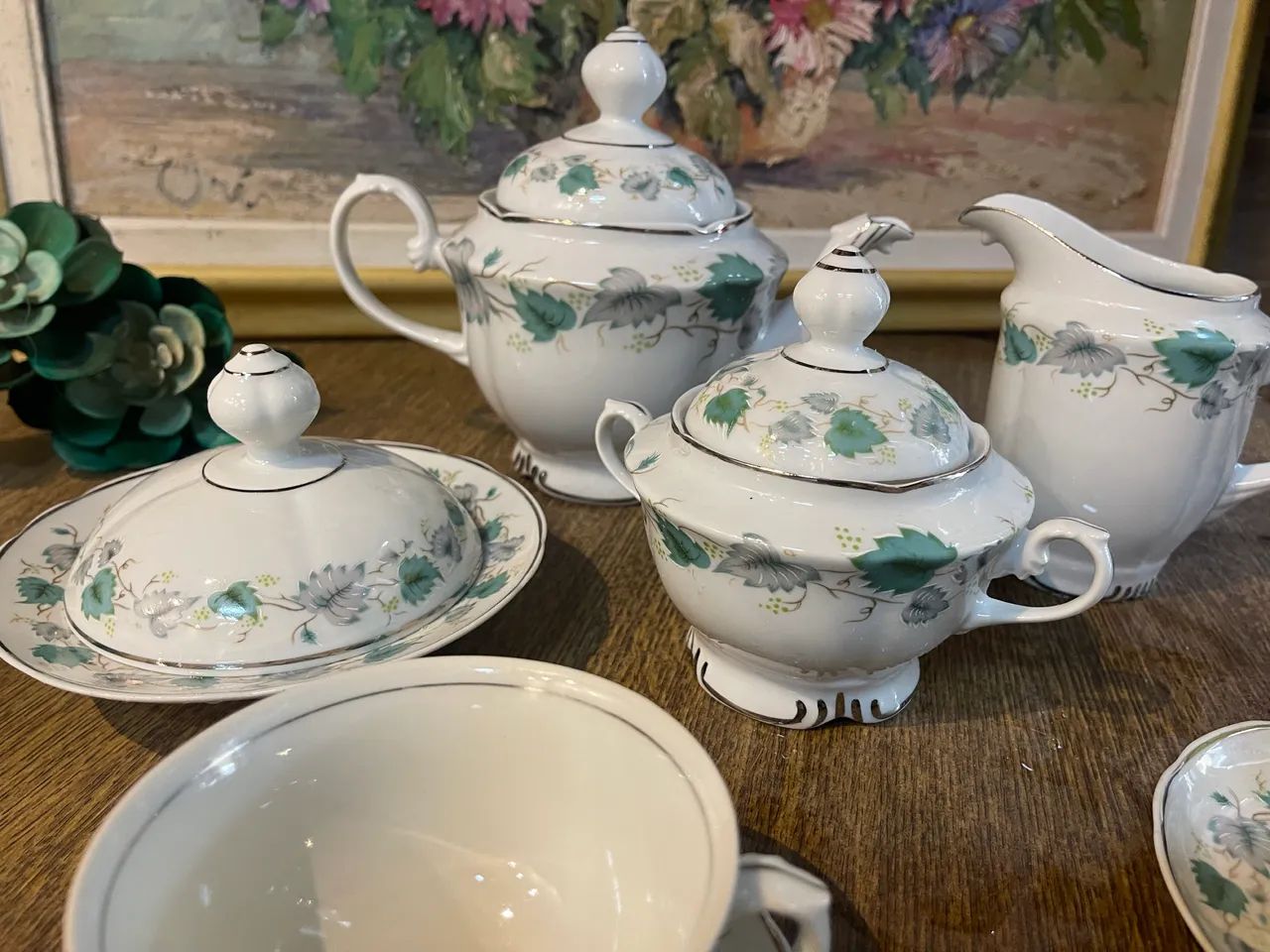 Jogo de chá porcelana real  - Foto 2