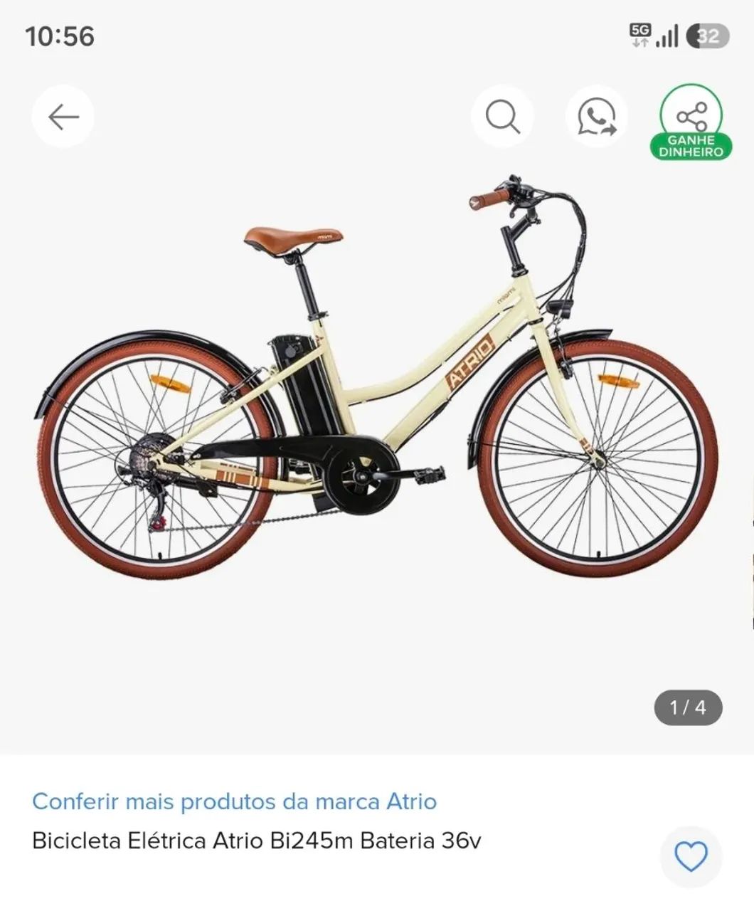 Bicicleta elétricazero sem uso