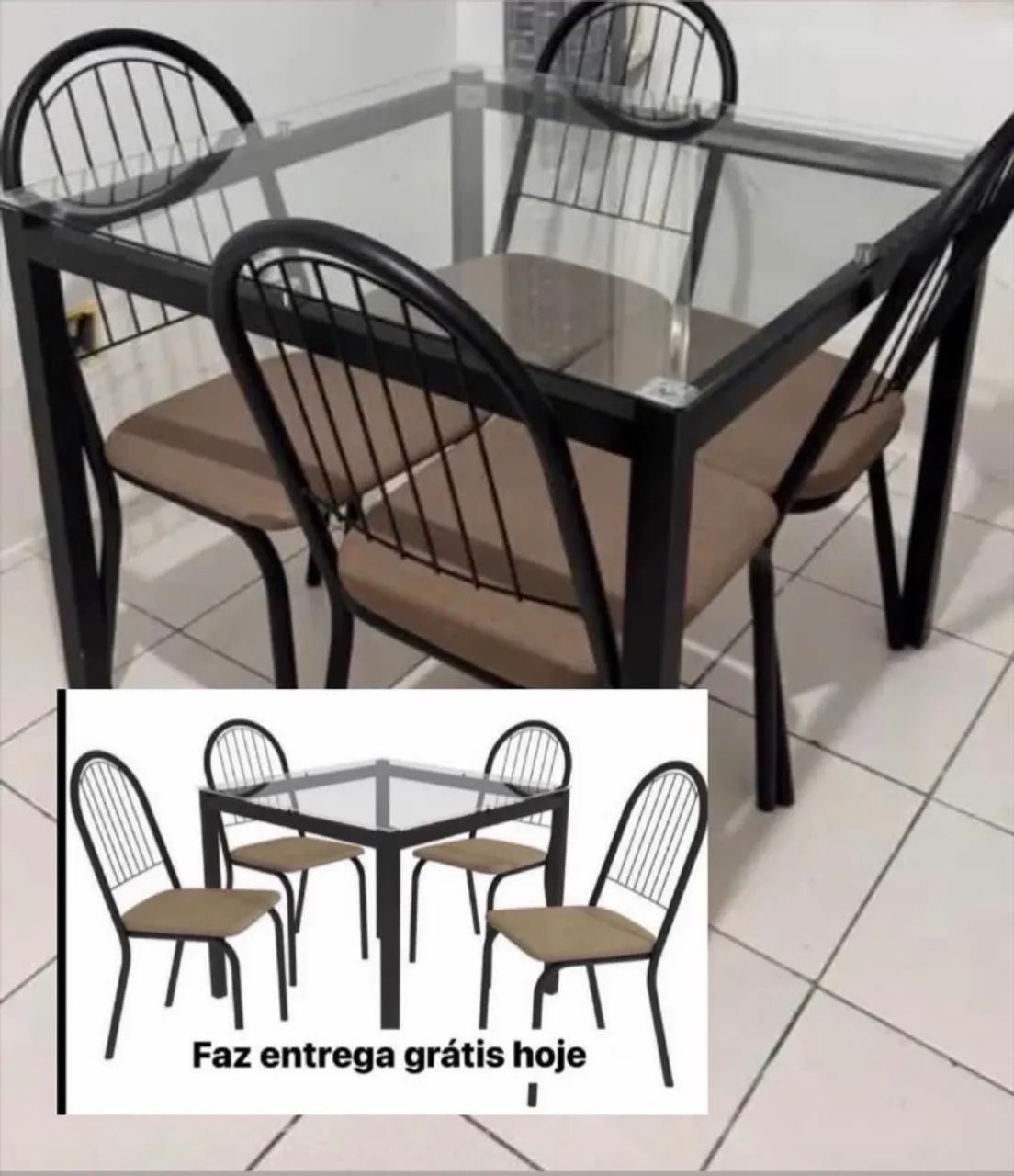Mesa com 4 cadeiras nova na caixa 