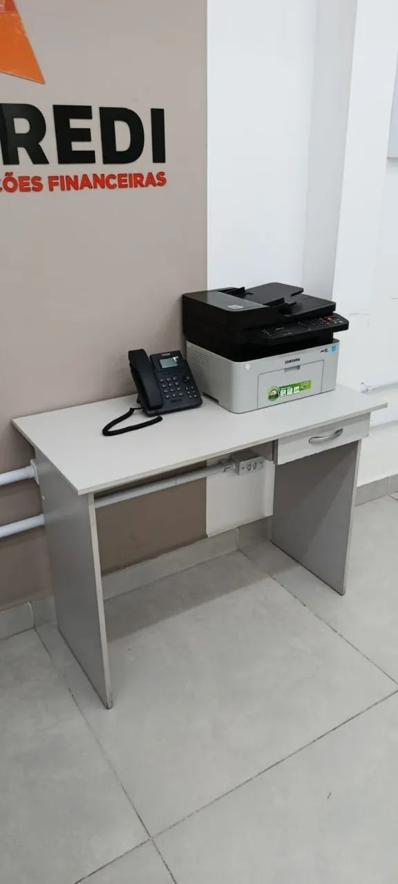 Mesa Estagiário MDP Cinza com gaveta