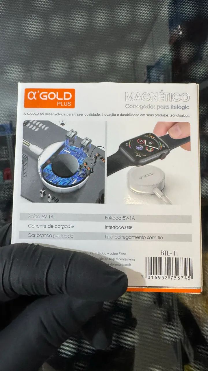 Carregador Magnético Smart Watch A'Gold BTE-11 Sem Fio 1.2m - Foto 2