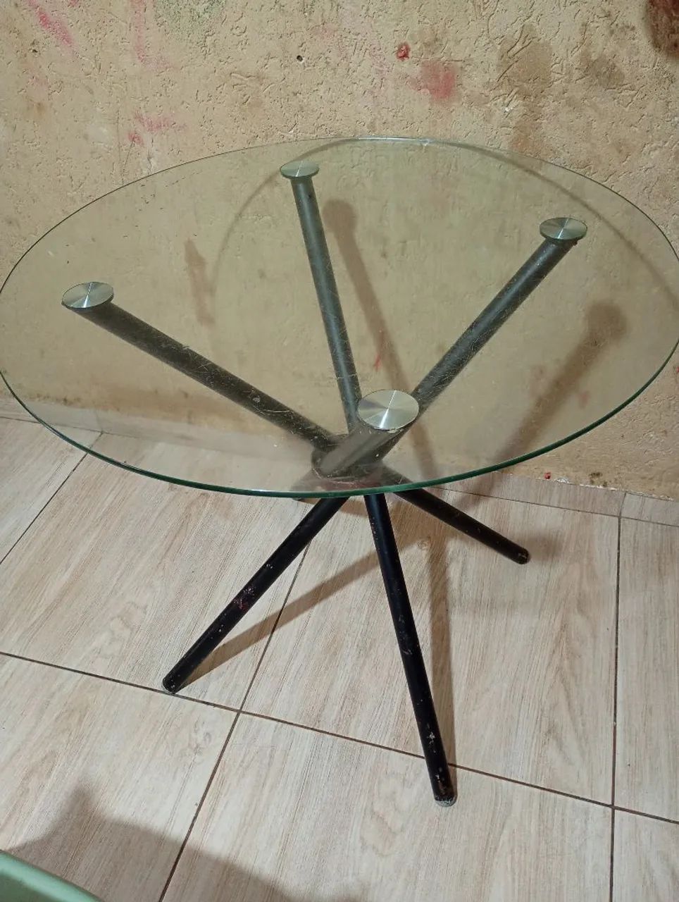 Mesa de vidro redonda 