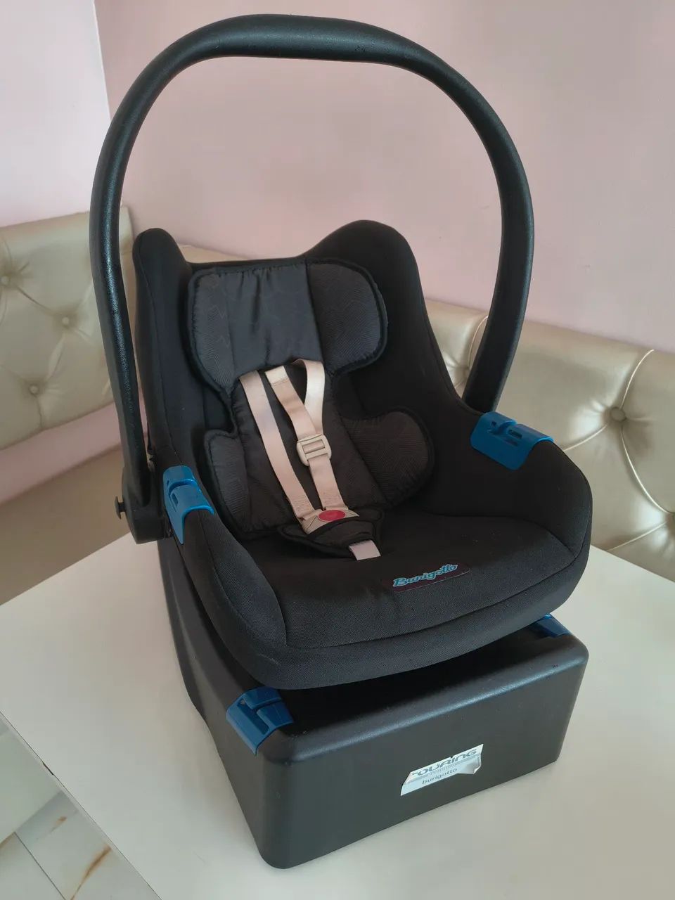 Bebê conforto Burigotto Touring + suporte veicular  - Foto 5