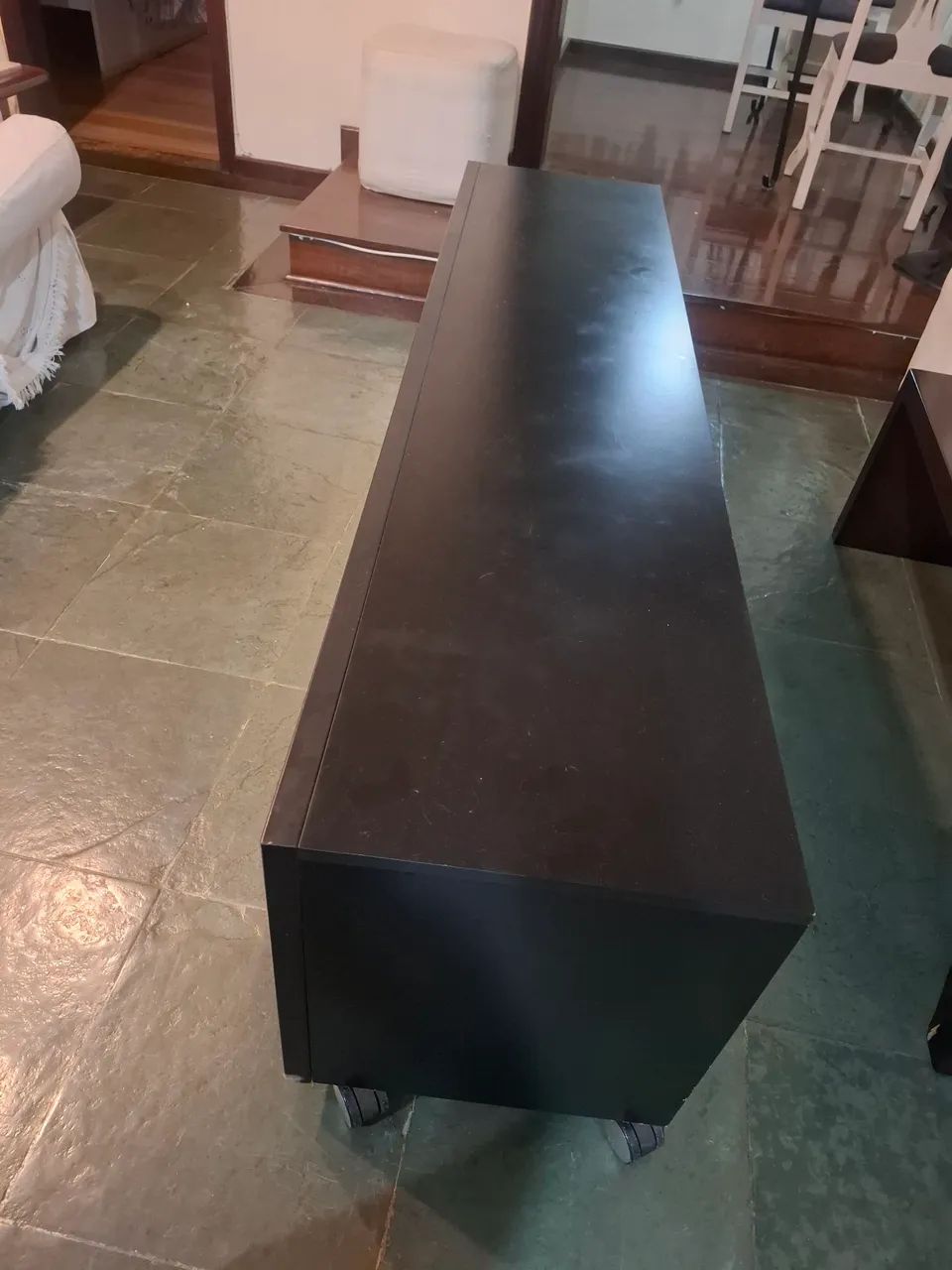 Rack cor preta madeira e espelho 64994174012546121