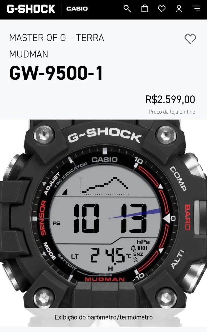 RELÓGIO CASIO G SHOCK MUDMAN CARBON CORE GUARD ORIGINAL  - Foto 5