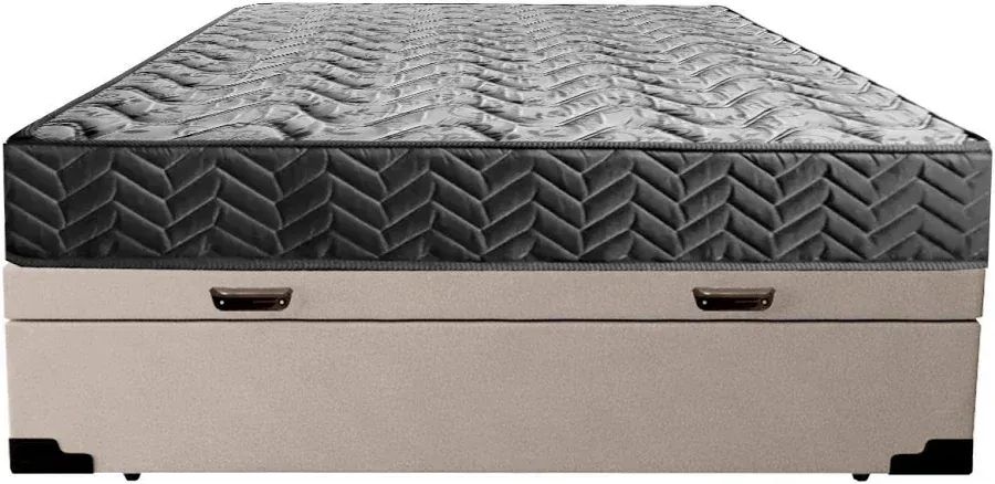 Colchão Casal Molas Ensacadas + Cama Box Baú Bege