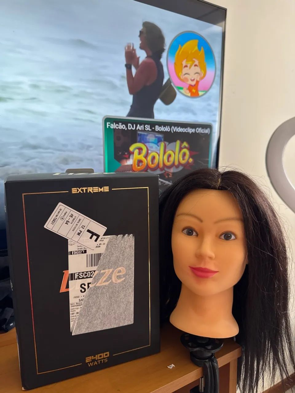 Secador lizze e cabeça de boneca 70% cabelo humano  - Foto 2