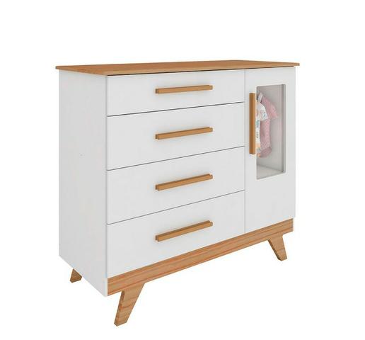 Frete Grátis* Cômoda Infantil 4 Gavetas 1 Porta - Janelinha Retrô*NOVO