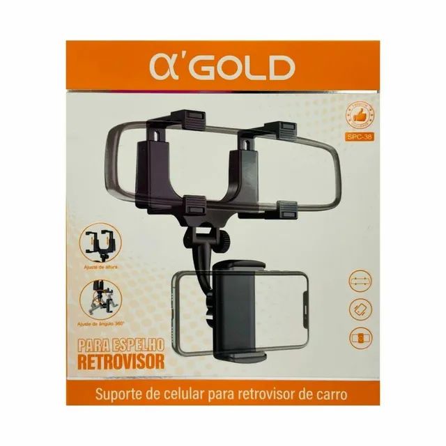 Suporte Veicular Para Celular Retrovisor De Carro Universal 360 graus  - Foto 5
