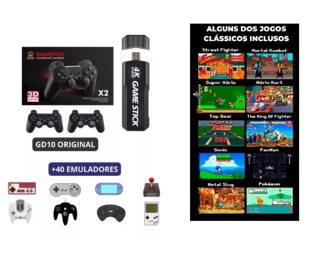 Gamestick X2 64GB 20000 jogos 2 controles sem fio 4k - Games Você Compra  Venda Troca e Assistência de games em geral