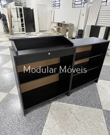 Balcão Caixa + Balcão Atendimento - Preto - Foto 2