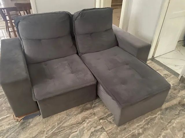 Sofá 2 Lugares 2m Retrátil e Reclinável Veludo Viero Click - Foto 5