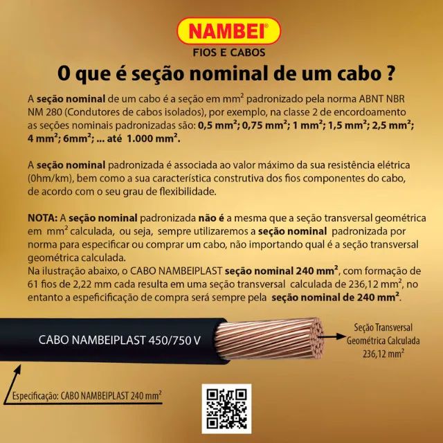 Cabo Fio Elétrico Flexível Rolo 100m 2,5mm² 450/750v Antichamas Nambei - Foto 2