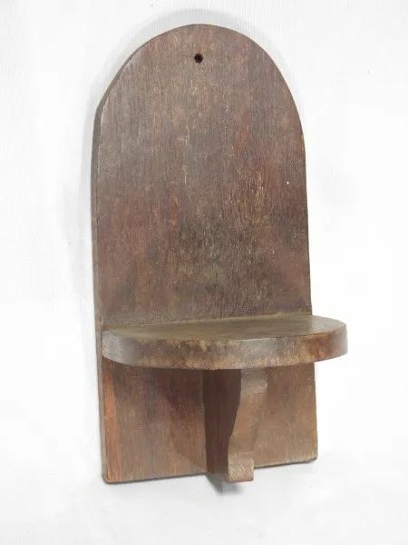 Arte Sacra Mineira - Antiga Peanha oratório em madeira rústica natural *Descrição - Foto 2