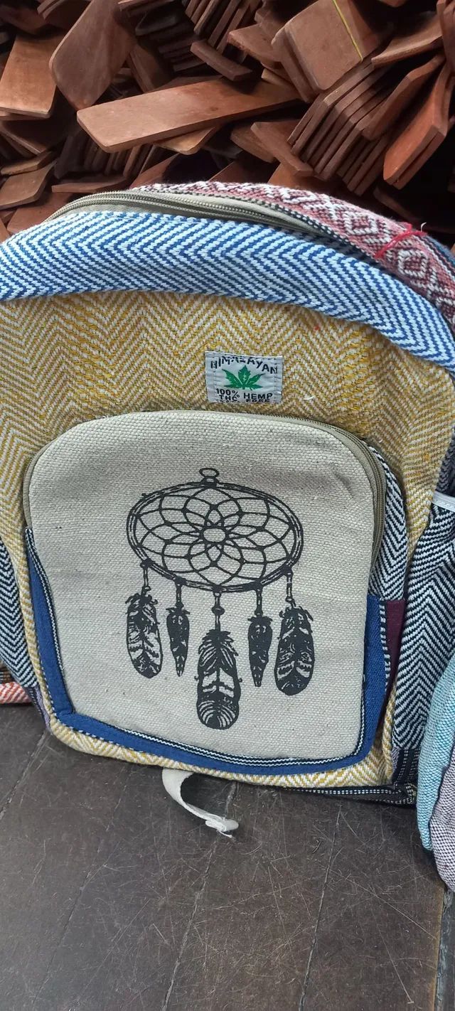 Bolsas Mochila 100% Cânhamo Espiritual Alta Durabilidade - Foto 5