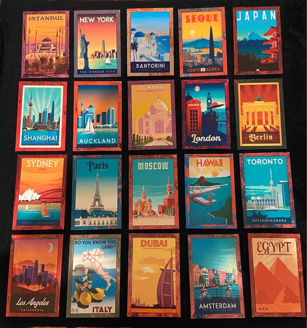 20 PLACAS DECORATIVAS CIDADES DO MUNDO