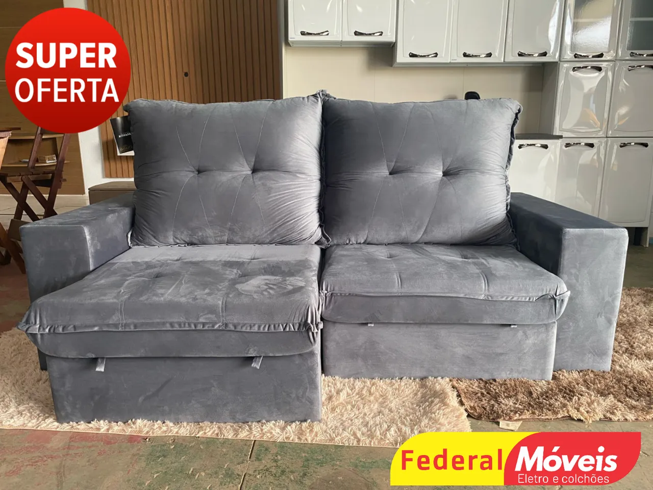 Sofá 1,70m Oferta Imperdível Retrátil Reclinável - Entregamos