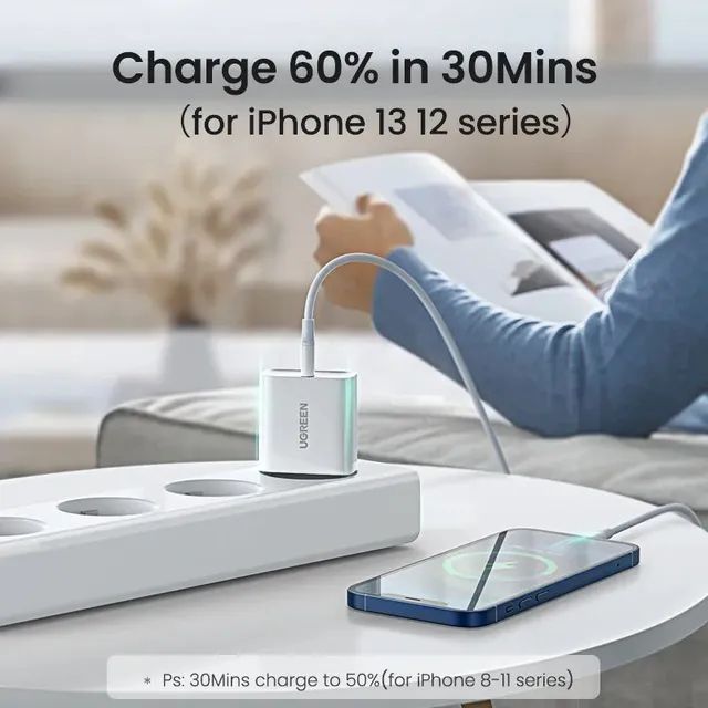 Carregador USB C Ugreen 20w para iPhone 15 16 - Foto 3