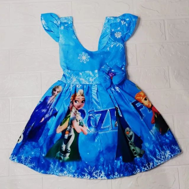 Vestido Rodado Personagem Frozen Infantil Veste 1 E 2 Anos