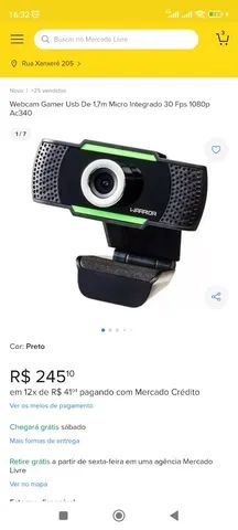 c mera webcam WARRIOR 5 meses de uso 90 C meras e Filmadoras