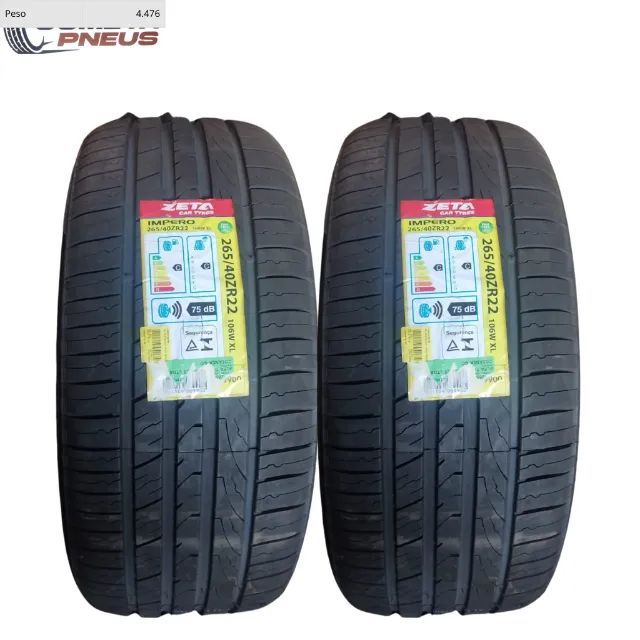 Kit 2 Pneus aro 22 medida 265/40r22 marca ZETA IMPERIO XL - Peças