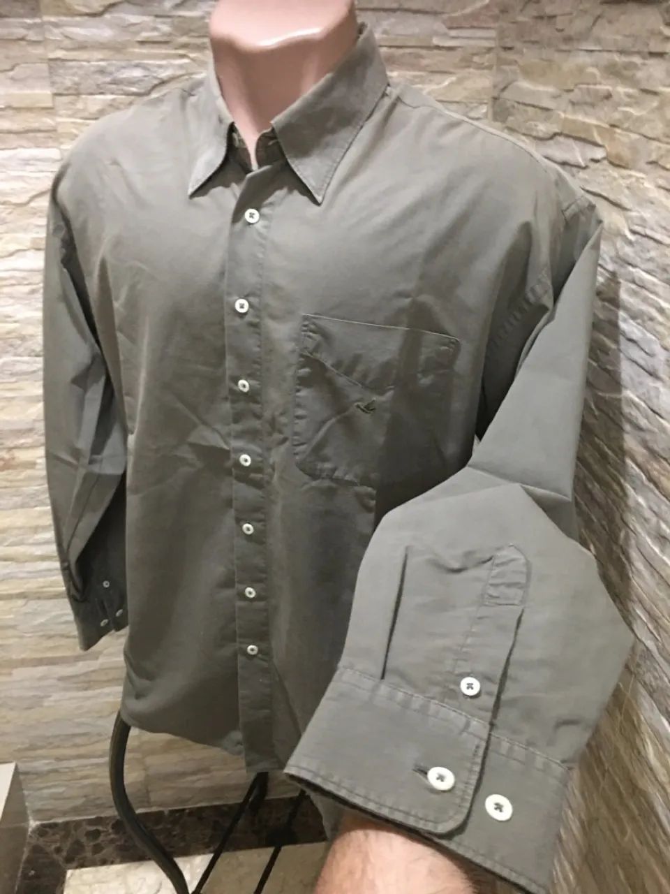 Camisa Brooksfield Sportive Verde Oliva - Foto 5