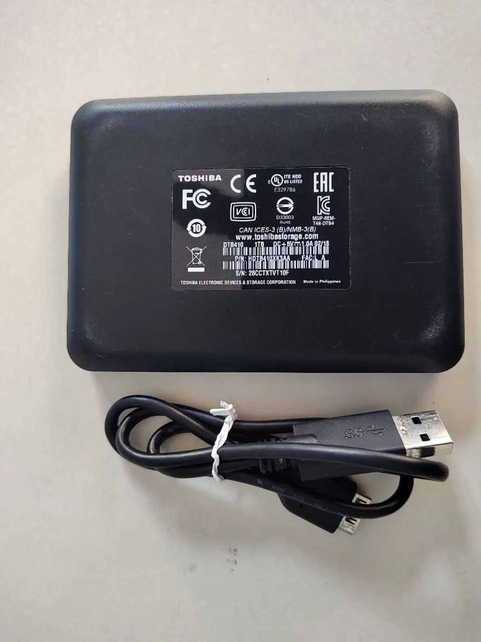 HD Externo Toshiba 1TB - Cabo USB 3.0 - 100 % Saudável 