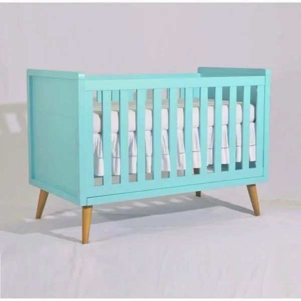 Berço Infantil bebe retrô Azul  Azul Tiffany