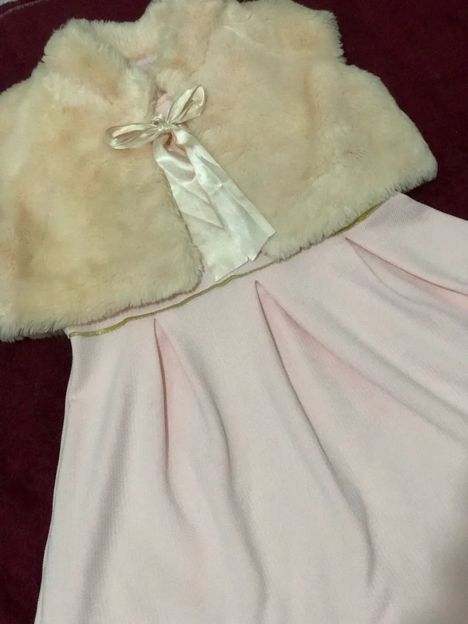 casaquinho e vestido rosa plissado infantil