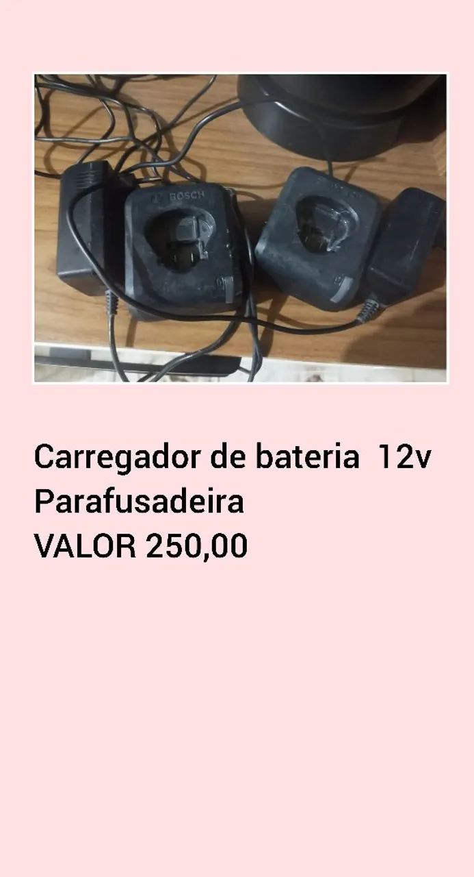 Carregador de bateria 12v para parafusadeira Bosch