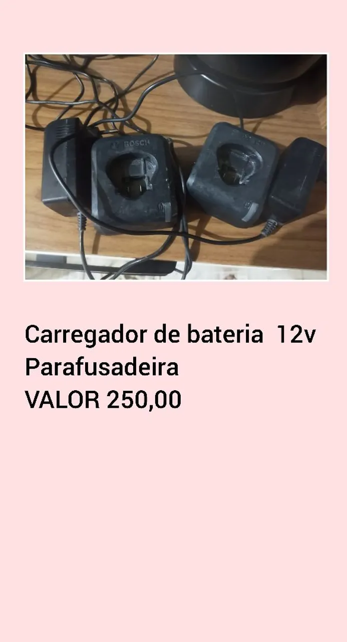 Carregador de bateria 12v para parafusadeira Bosch