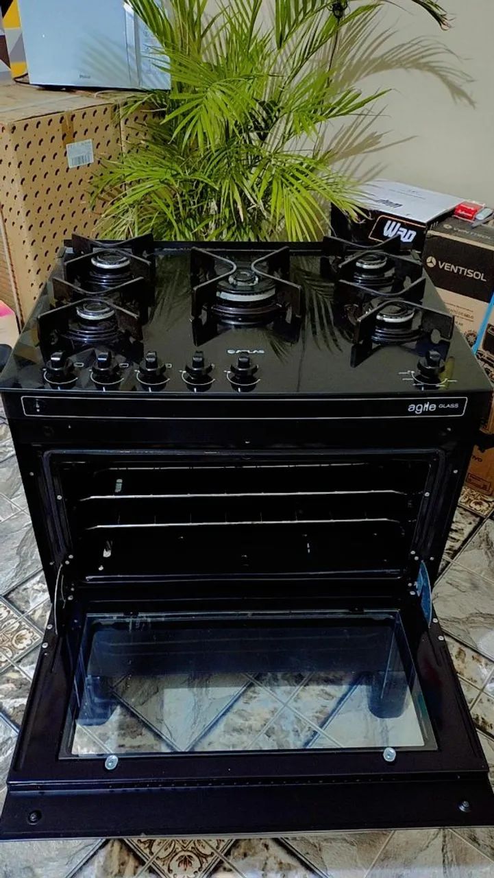 Fogão Atlas 5 bocas de vidro funcionando perfeitamente muito lindo . - Foto 4