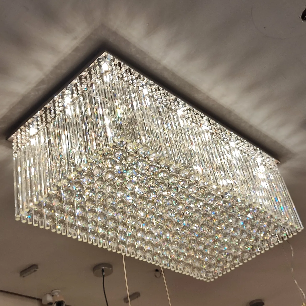 Plafon de cristal retangular