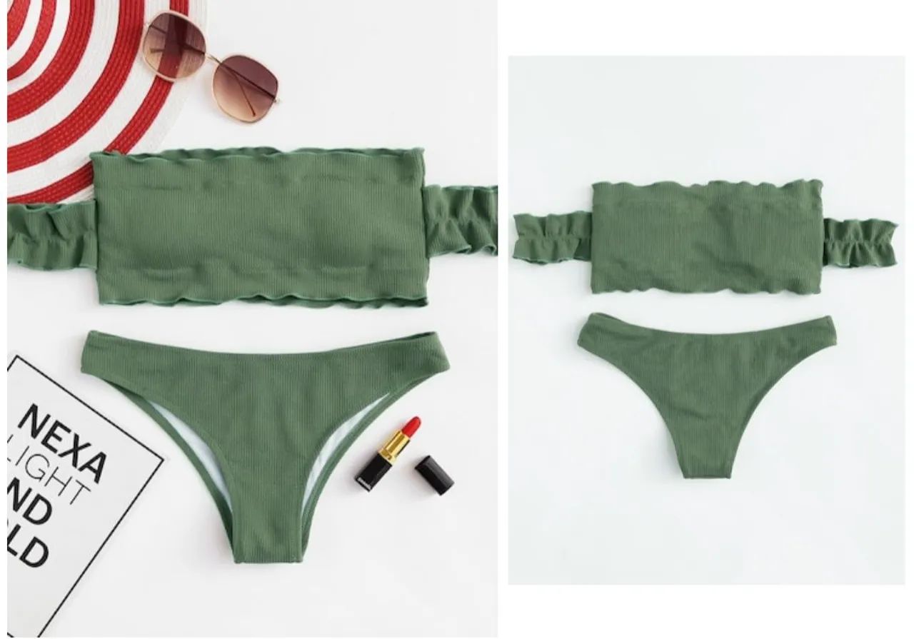 Biquíni feminino verde militar P