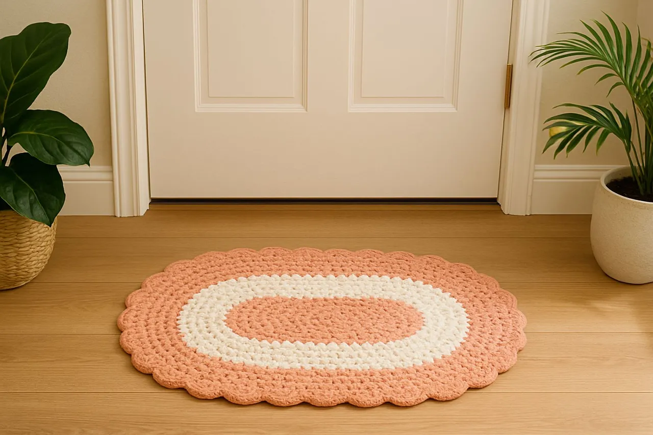 Tapete Oval de Crochê Decorativo para Casa