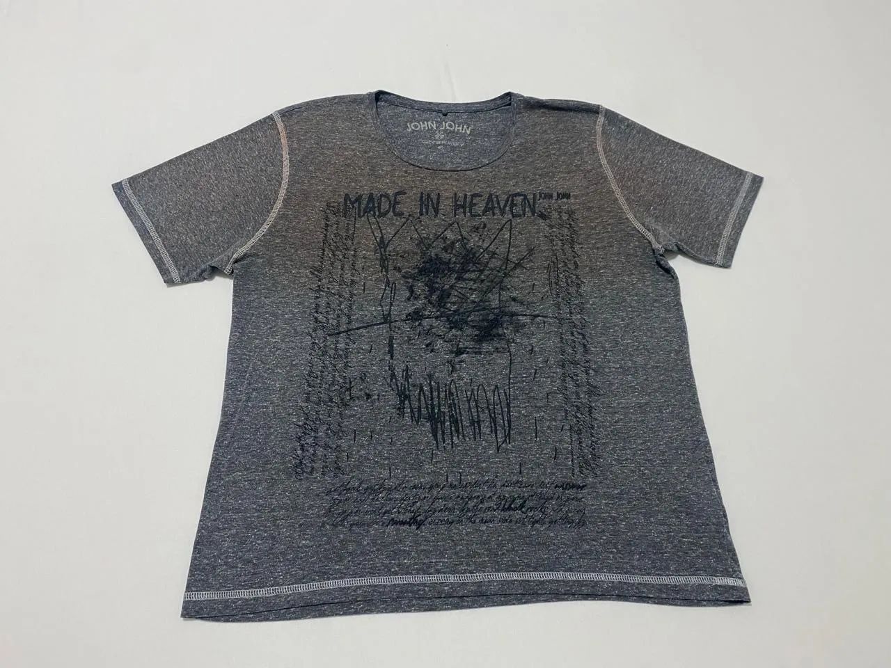 Camiseta John John Tamanho G Cinza Estampada Ótimo Estado - Foto 4