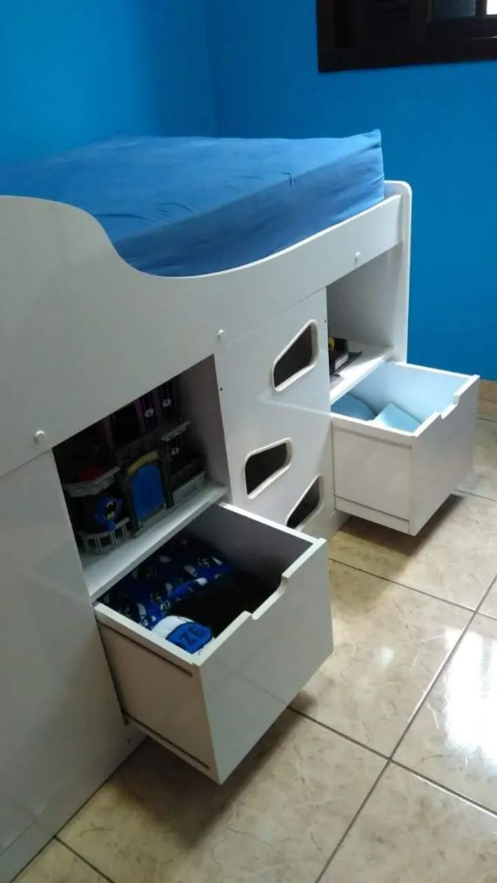 Cama Infantil com Gavetas e Armário - Foto 2