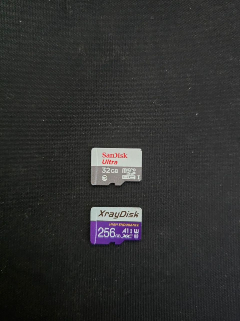 Cartao SD XrayDisk 256gb + SD 32gb