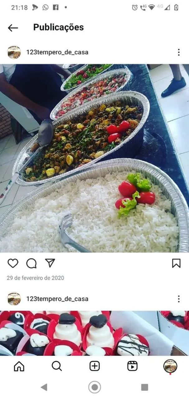 Feijão tropeiro e docinhos 