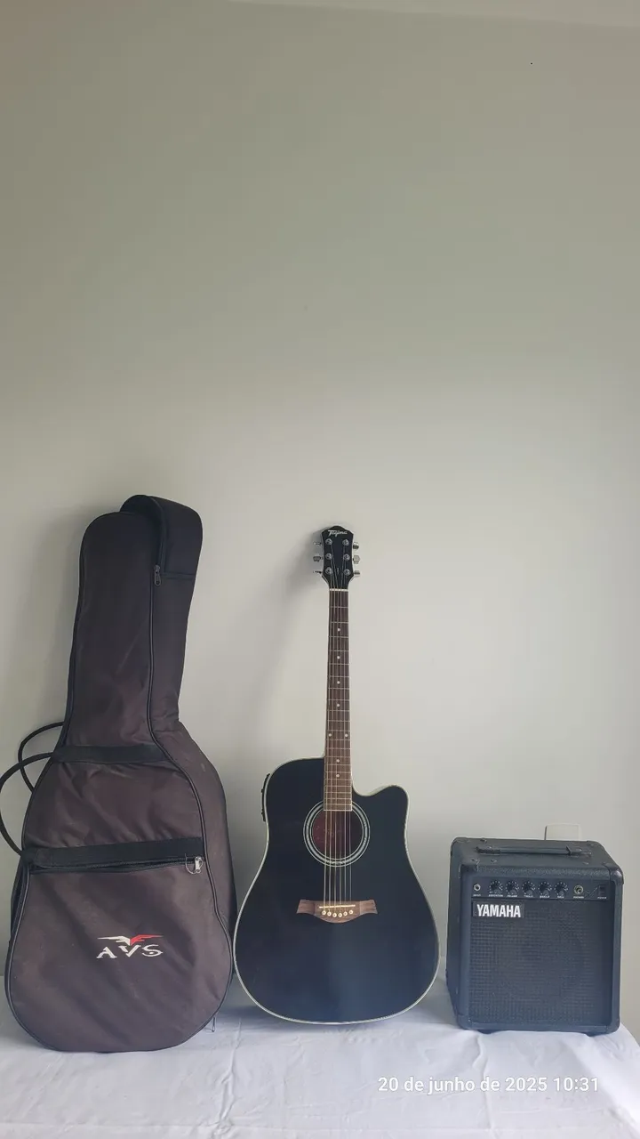 Violão Tagima Kansas + Capa + Amplificador Yamaha