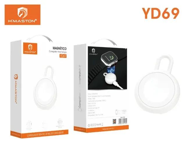 Carregador Magnético por Indução Tipo C para Relógio Smart YD69 - Branco - Foto 2