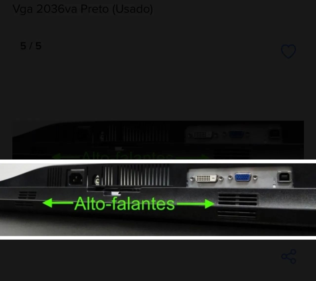 Monitor Aoc 20 Polegadas Wide Vga Dvi Usb E Áudio Integrado! Muito conservado . - Foto 5