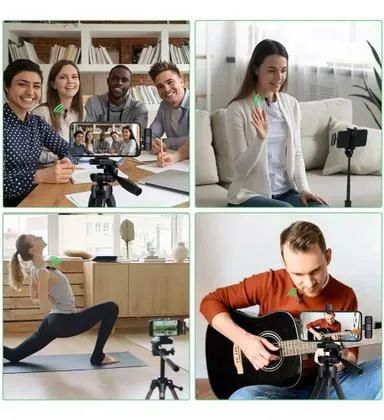 Microfone Lapela Sem Fio Duplo para Celular - Foto 4