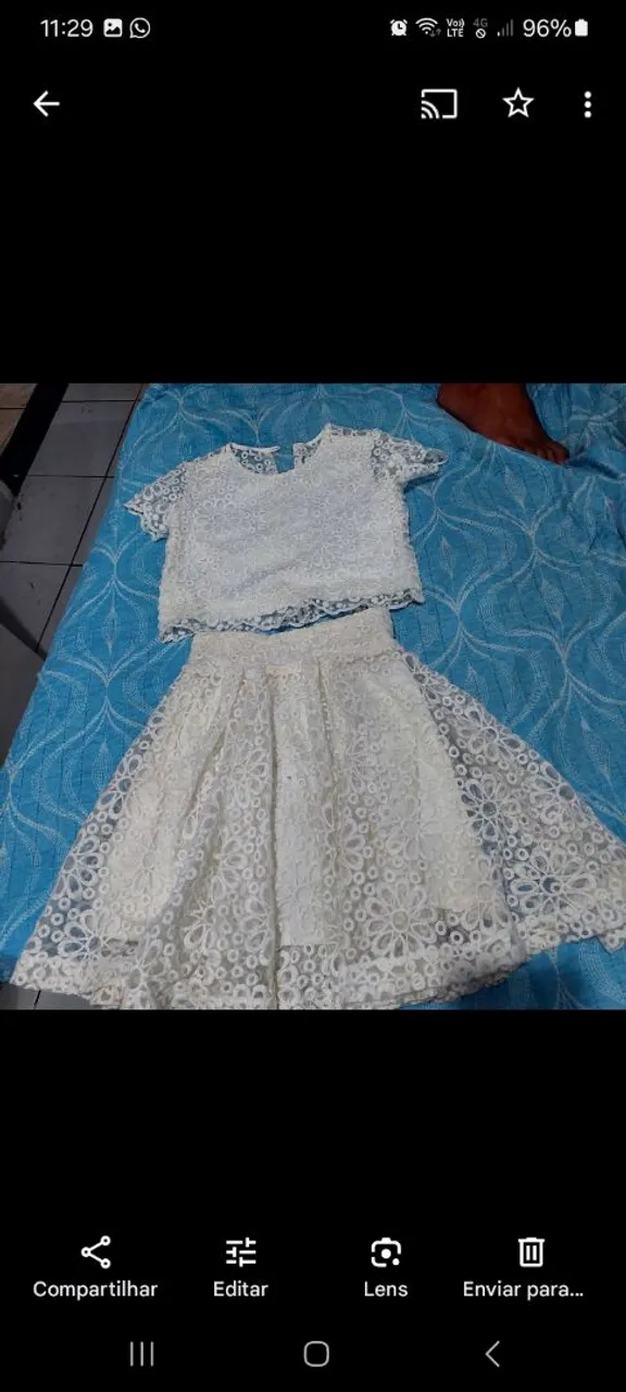 Conjunto branco de renda