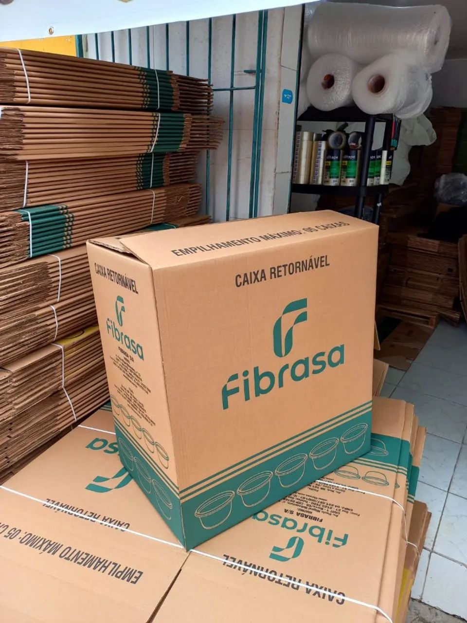 Caixas fibrasa Grande Recicladas 60x40x60cm  - Foto 5