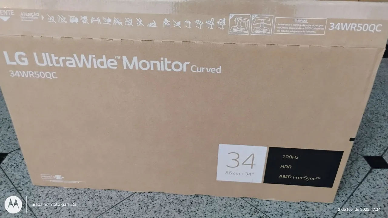 Caixa para Transporte de Monitor Curvo LG