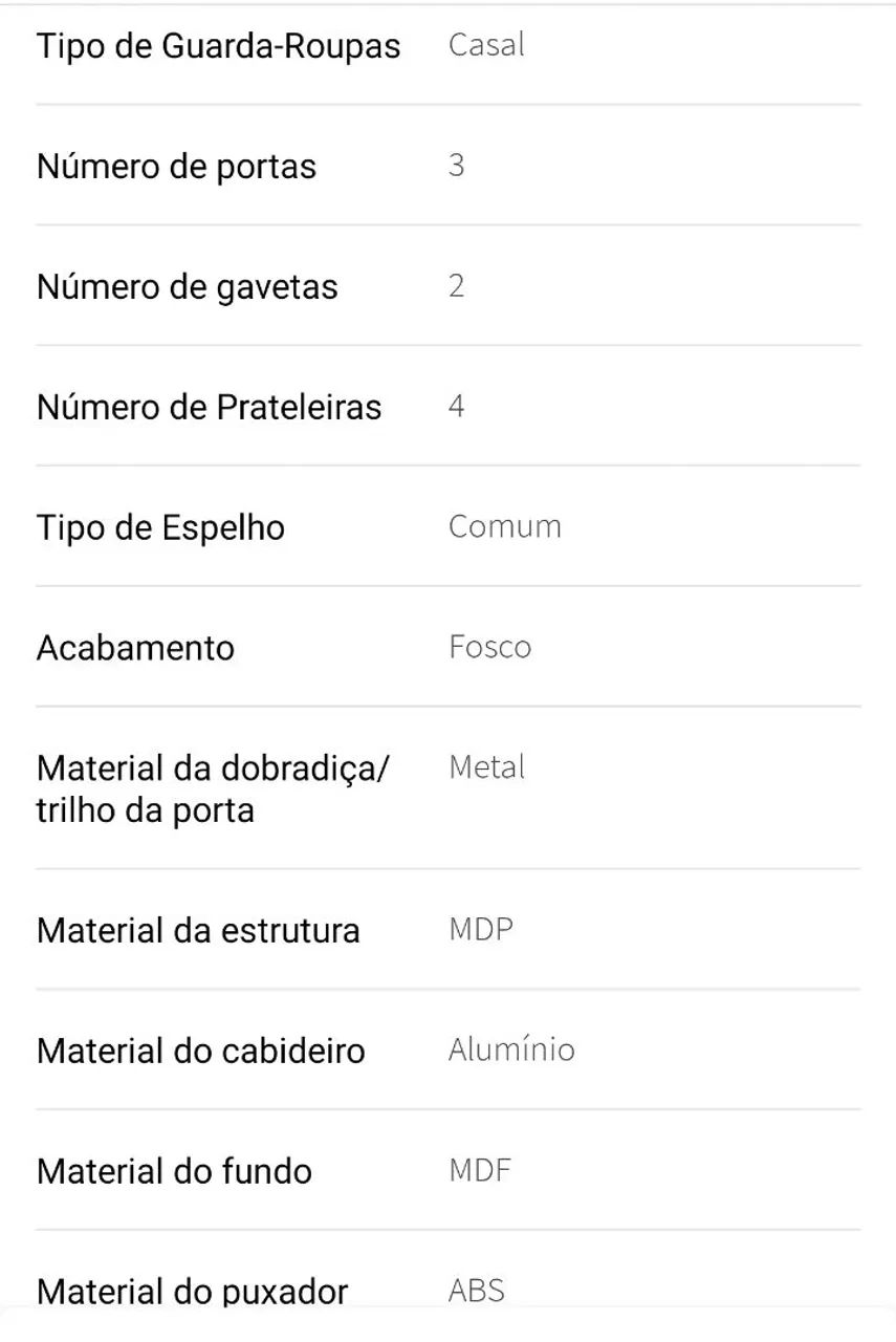 Guarda-Roupas Casal MDF Semi-Novo - Foto 3
