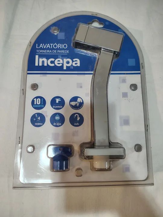 TORNEIRA PARA LAVATORIO DE PAREDE PLATINUM CROMADO INCEPA. - Foto 5