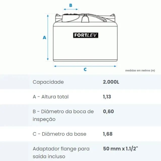 Tanque Fortlev 2000lt R$ 1699,90un. Em estoque. - Foto 2