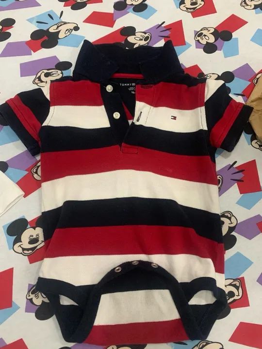 Body tommy Hilfiger listrado para bebê 12 meses - Foto 5